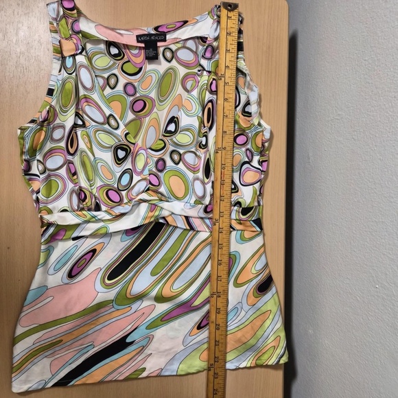 Karen Arnold 100% Washable Silk Funky Groovy Rave Psychedelic Top Blouse M - Picture 6 of 6